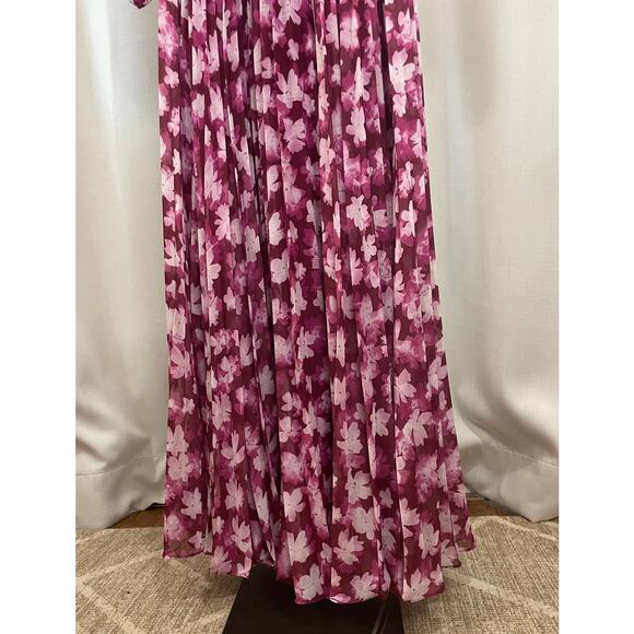 ML Monique Lhuillier Melanie Long-Sleeve V-Neck A-Line Maxi Dress Size 4 NWT - Picture 9 of 16